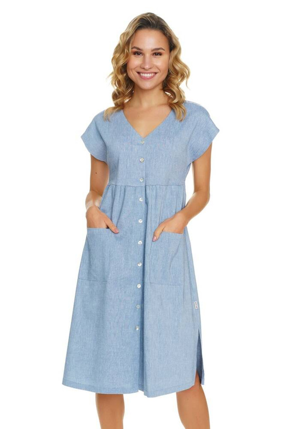 5360 Koszula Nocna do karmienia z lnem Doctor Nap -blue jeans