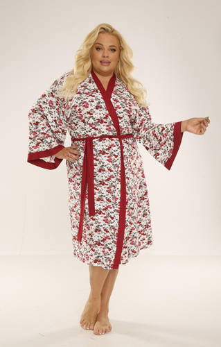 Szlafrok damski 468/473 Mia Plus Size Forex - bordowy