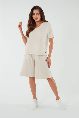 Bluzka z krótkim rękawem Madri Italian Fashion - beżowy 