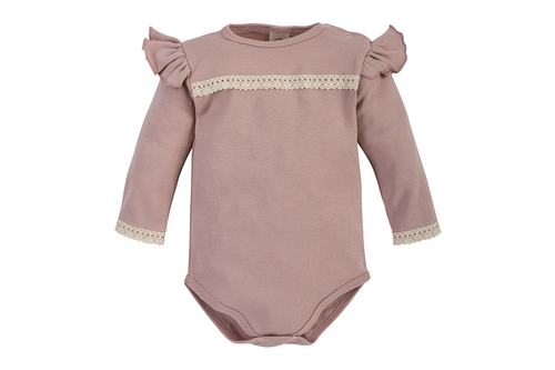 Body z długim rękawem  "Paris Girl" Makoma pudrowy róż