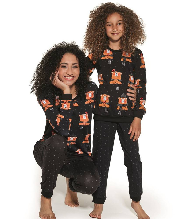 Cornette Piżama dziewczęca 996/148 997/148 Bear czarny