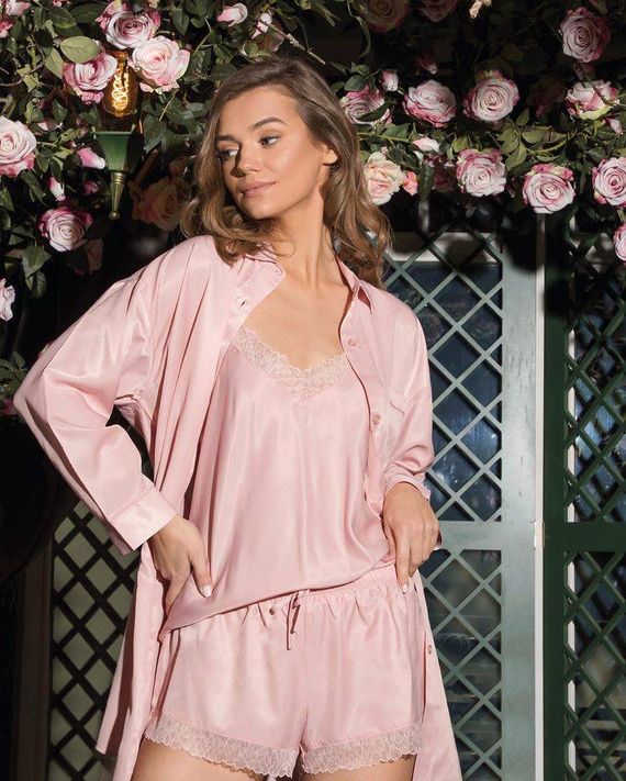 Piżama damska Noelle Short Aruelle - różowy
