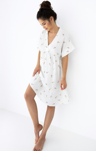 Sensis Koszula nocna muślinowa Nastia- ecru 