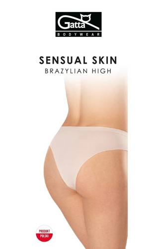 41685 brazylian high sensual skin  Figi Damskie Brazyliany Gatta- light nude beżowy