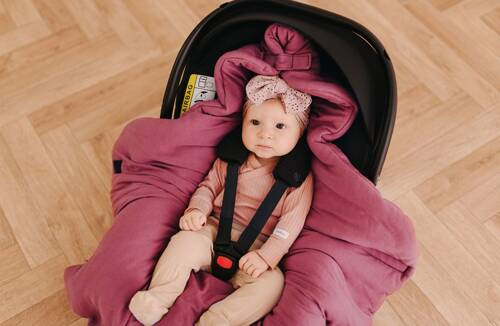 Burgund Kocyk do fotelika cotton Makaszka