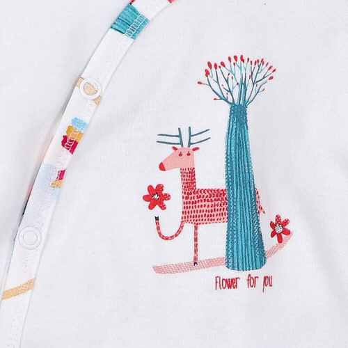 Body kopertowe z bawełny organicznej Kolorowy Las Nini ecru 