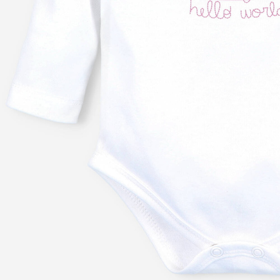 Body dla dziewczynki z bawełny organicznej Wesoła Panda Nini ecru