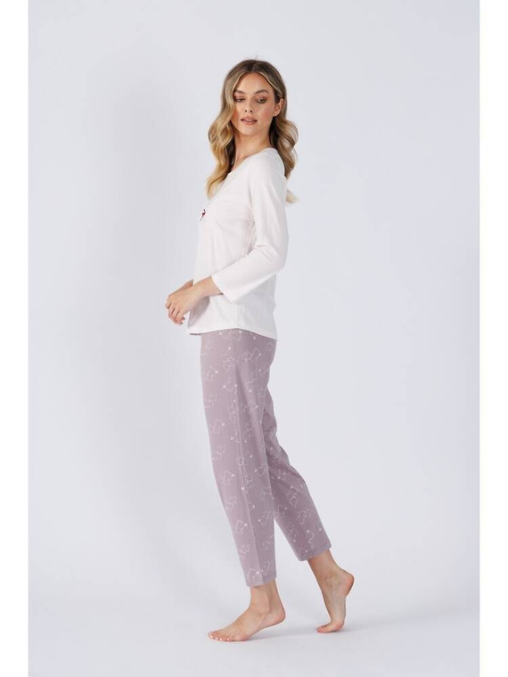 Piżama damska 1501 Leona Leveza piaskowy