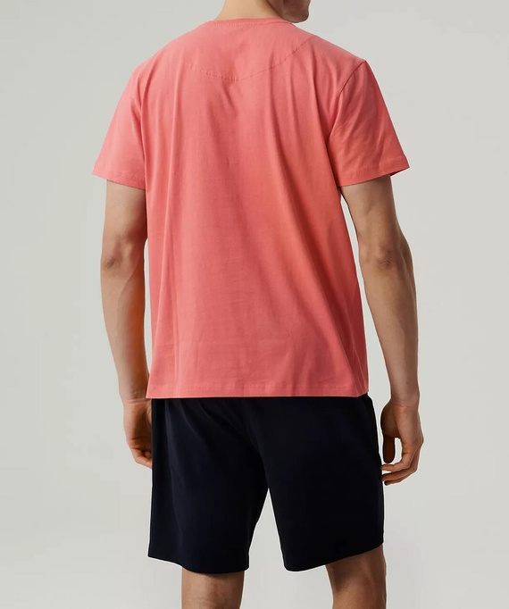 Piżama męska krótki rękaw NMP-379 Atlantic-koralowy granatowy