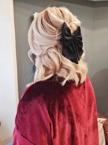 Welurowa kokarda do włosów KCZ16 Marija - czarny