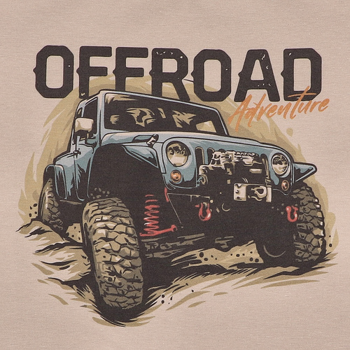 T-shirt dla chłopca KAR-2003/BEZ Lagarto Verde beżowy 