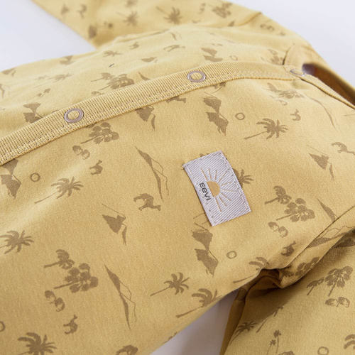 Pajac niemowlęcy ze stópkami Sahara Eevi - żółty