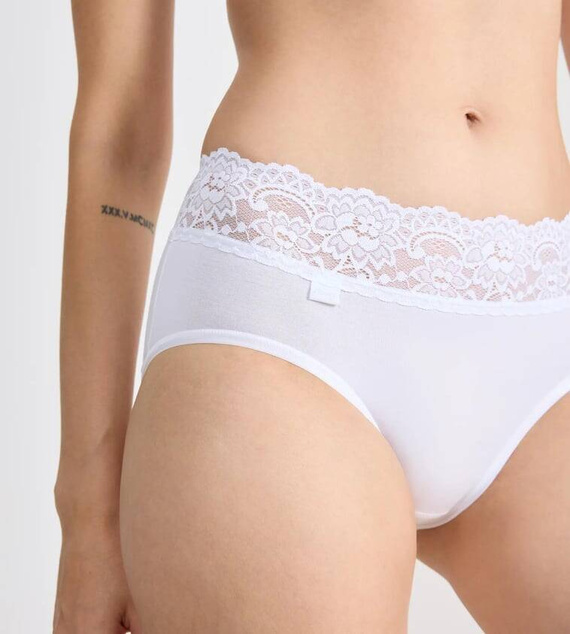 Figi Damskie Romance Midi Sloggi Go - white