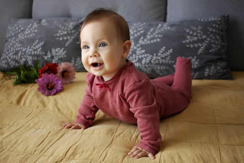 Body kopertowe z długim rękawem "ROSES B" Makoma bordowy 