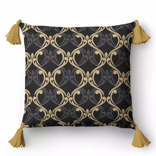 Poszewka dekoracyjna ornamenty 5402 A Panama 58 Detexpol grafitowy