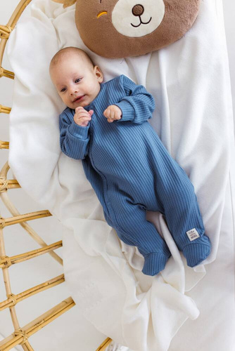 Pajacyk niemowlęcy "Natural Waffel" Makoma denim