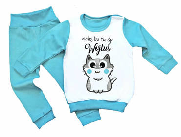 Piżama dziecięca z imieniem "Cicho bo tu śpię" Moocha