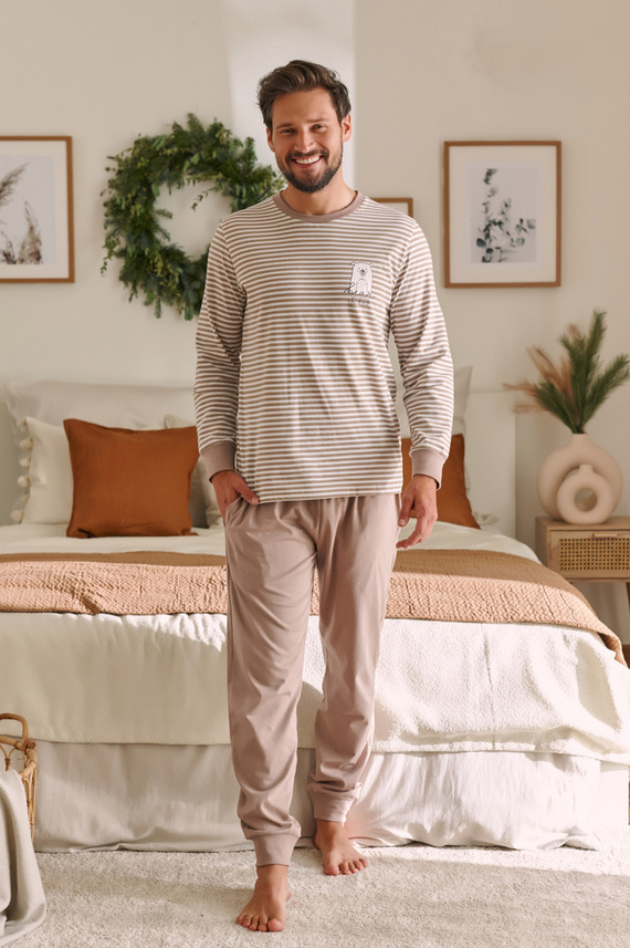 PMB.4530 "Bear" Piżama Męska Doctor Nap - beige