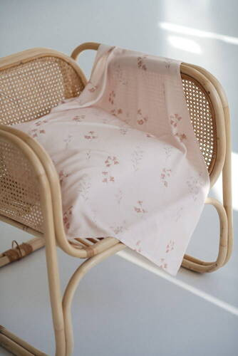 Otulacz bambusowy Flowers on Pink Milk&Love