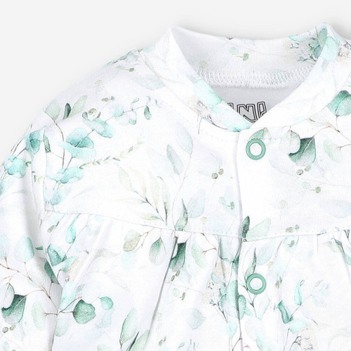 Pajacyk z bawełny organicznej Aromatyczne listki Nini druk 