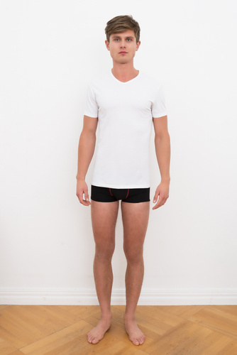 Koszulka męska, serek Ikar Italian Fashion - biały 