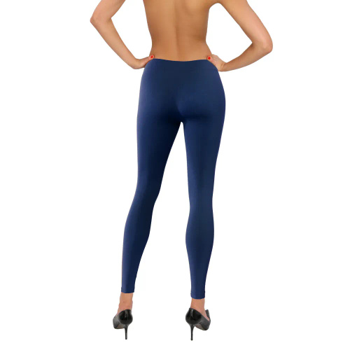 Legginsy Long bezszwowe kryjące długie Sesto Senso granatowy