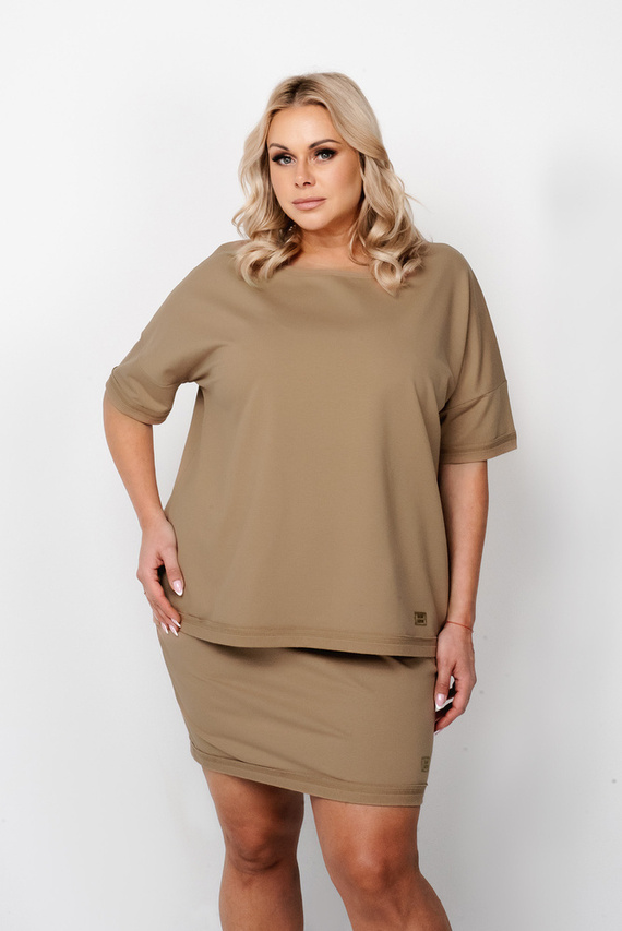 Spódnica damska mini Karina Italian Fashion - camel