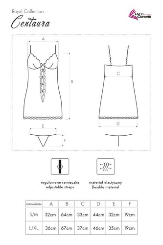 Komplet, koszulka + stingi Centaura LC 90200 LivCo Corsetti Fashion