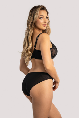 Amadi biustonosz soft Unikat czarny – miękki, z dekoracyjnymi paskami