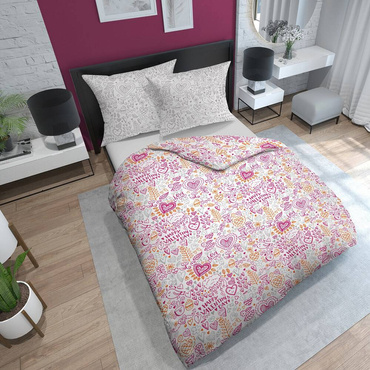 Pościel bawełniana 2385 A Holland Love Happy Valentines Day Detexpol różowy