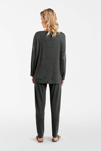 Komplet damski Akord długi rękaw, długie spodnie Italian Fashion - ciemny melanż 