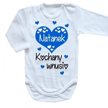 Body długi rękaw "KOCHANY WNUSIO z imieniem" Moocha biały