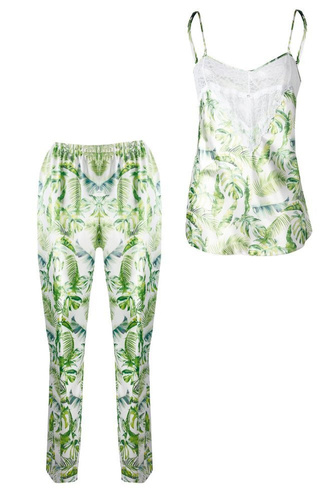 Piżama Damska Satynowa Flowers  DKaren - DK-KC 6 ecru