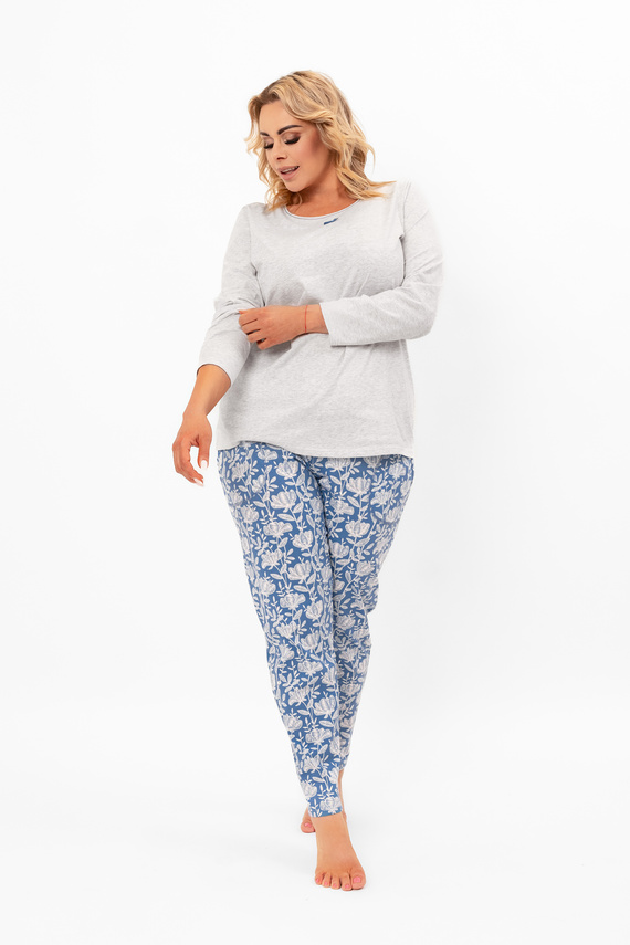 Piżama damska Boma – elegancja i wygoda w naturalnym stylu Italian Fashion - melanż/druk