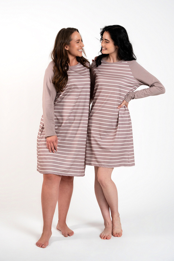 Koszula nocna damska Oda Italian Fashion - druk cappuccino