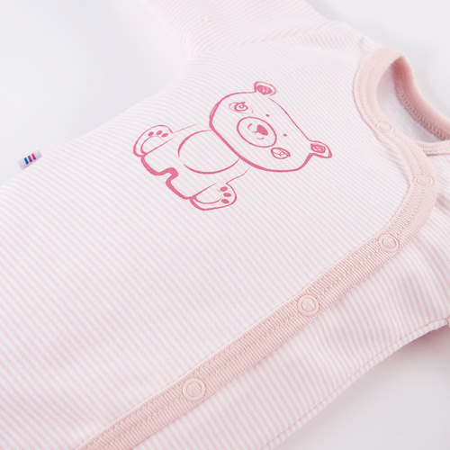 Body dziecięce rozpinane Big Bear Eevi - różowy paski