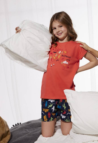 Piżama dziewczęca 787/104 788/104 Australia Cornette coral