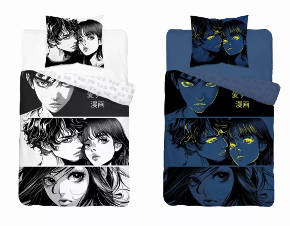 Pościel bawełniana świecąca w ciemności Anime Boy Girl Detexpol