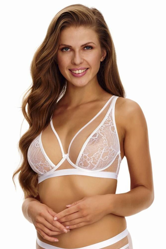 Biustonosz miękki bralette 2455 Lupoline- biały beżowy