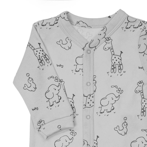 4800 22 Animals Komplet wyprawkowy 4-częściowy nadruk Nicol - szary