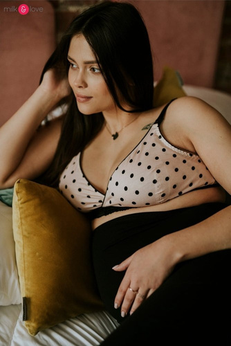 Mama Daily Dots miękki biustonosz do karmienia Momtobe różowy