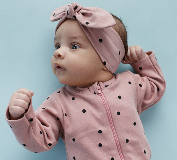 Opaska dziewczęca Tres Bien Pinokio - róż groszki