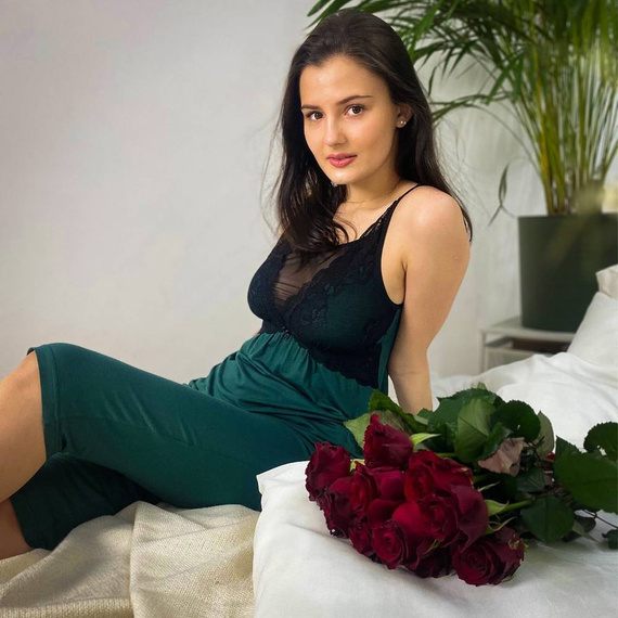 Koszula nocna na ramiączkach 485 Artemise Forex - zielony