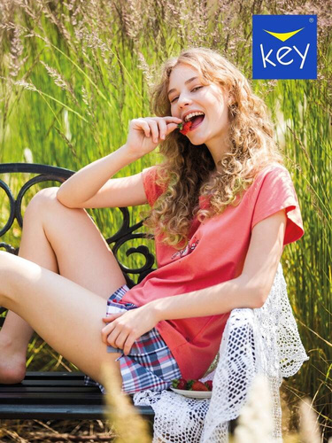 Piżama Damska LNS 454 Key koralowy