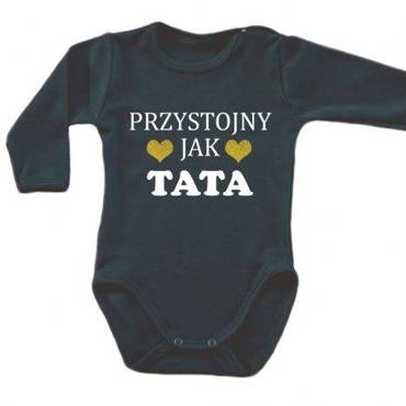 Body długi rękaw "PRZYSTOJNY JAK TATA" Moocha czarny