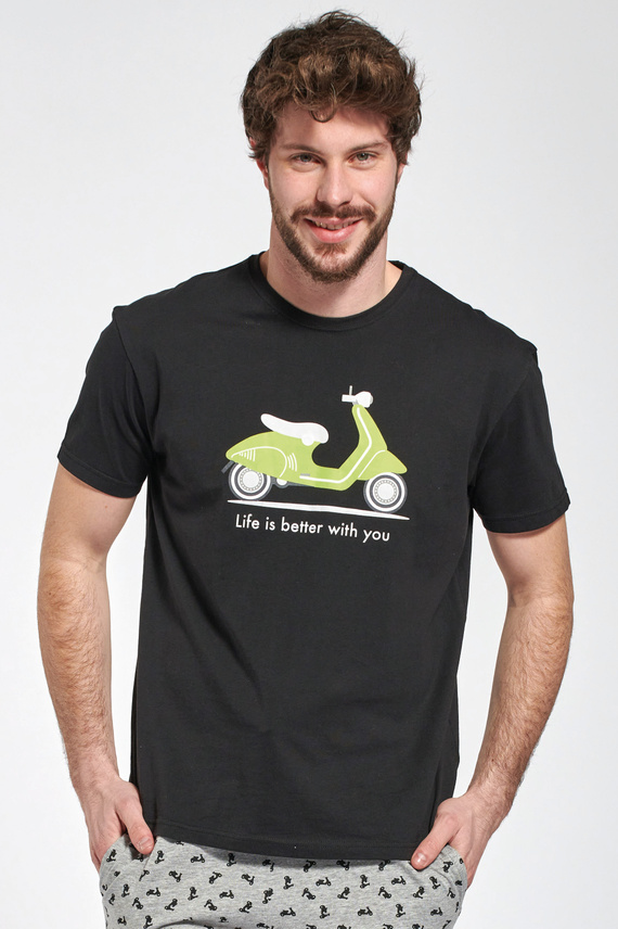 Kenny Sorbetto– męska piżama krótka ze skuterem, koszulka + szorty