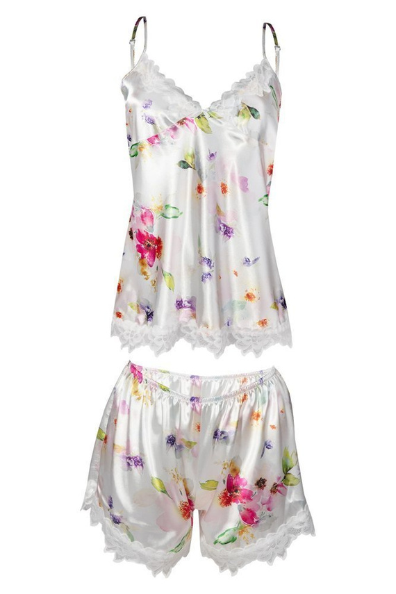 Komplet piżama damska Flowers DKaren -DK-KV czarny