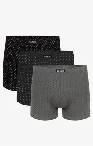 Bokserki męskie 3MH-025/09/10  A'3 Atlantic grafitowy-khaki-czarny