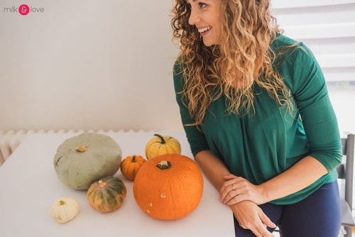 Bluzka ciążowa i do karmienia z rękawem 7/8 Kangaroo Milk&Love butelkowa zieleń 