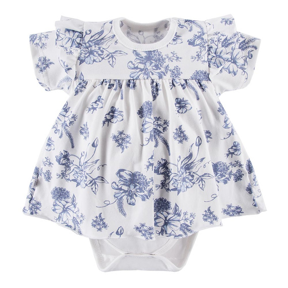 Sukienko-body z krótkim rękawem Botanic Eevi - biały druk